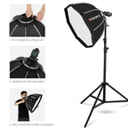 TRIOPO KS90 90cm Dome Speedlite Flash Octagon Parabolic Softbox Diffuser with Bracket Mount Handle for Speedlite, KS90