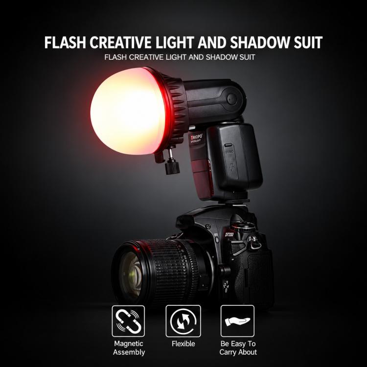 TRIOPO TR-08 Flash Speedlite Honeycomb Magnet Fixing Softbox Kits with 4 x Magnetic Color Filters, TR-08 – Magnetic