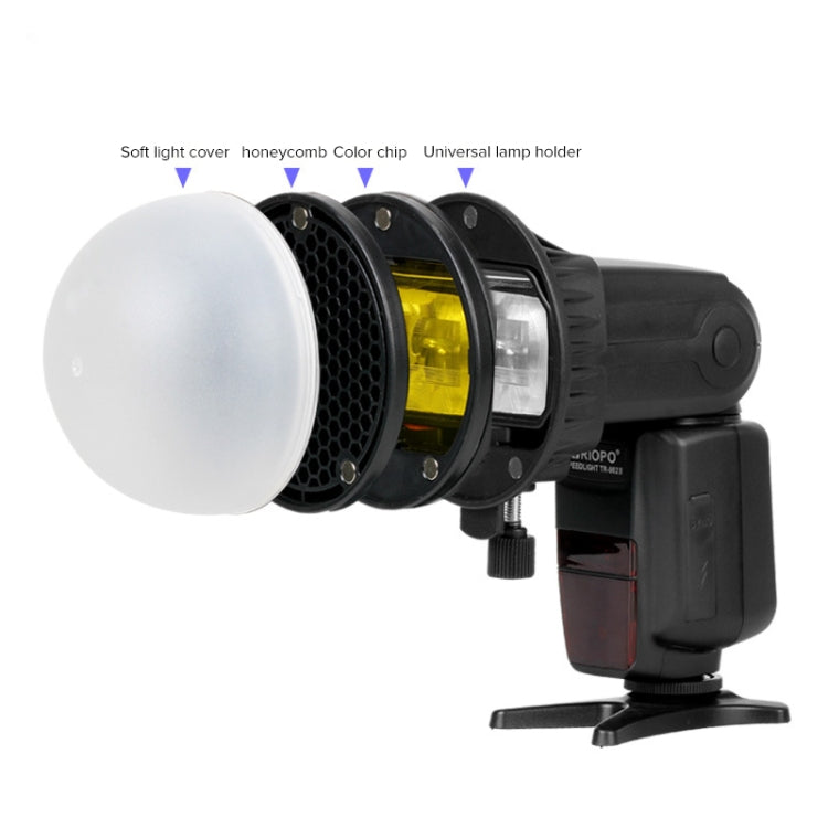 TRIOPO TR-08 Flash Speedlite Honeycomb Magnet Fixing Softbox Kits with 4 x Magnetic Color Filters, TR-08