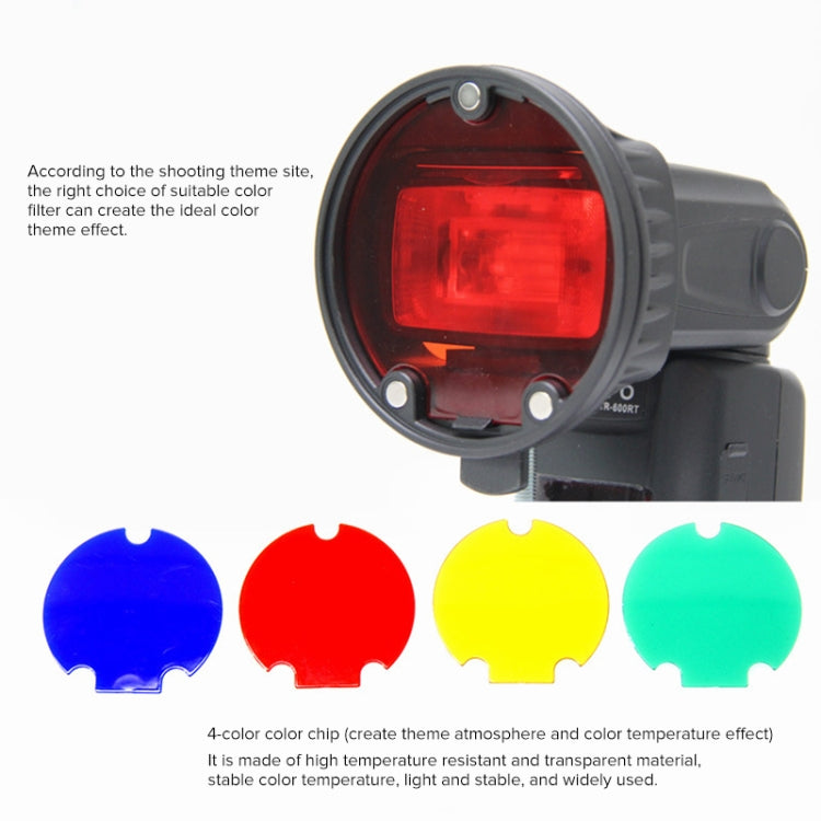 TRIOPO TR-08 Flash Speedlite Honeycomb Magnet Fixing Softbox Kits with 4 x Magnetic Color Filters, TR-08