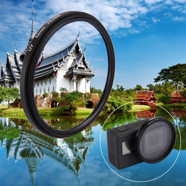 52mm 3 in 1 Round Circle UV Lens Filter with Cap for GoPro HERO7 Black/6 /5, 52mm UV Lens – Aluminum Alloy