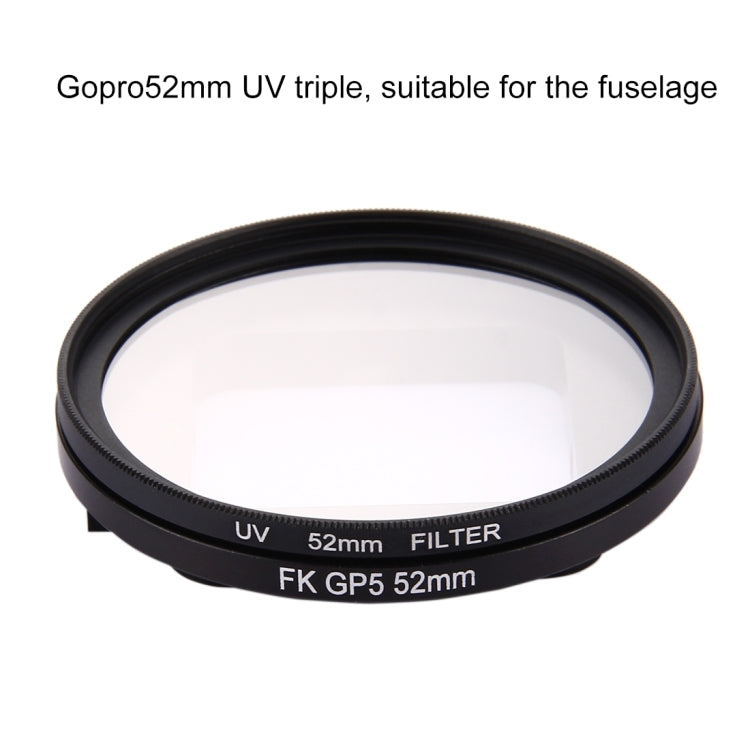 52mm 3 in 1 Round Circle UV Lens Filter with Cap for GoPro HERO7 Black/6 /5, 52mm UV Lens – Aluminum Alloy