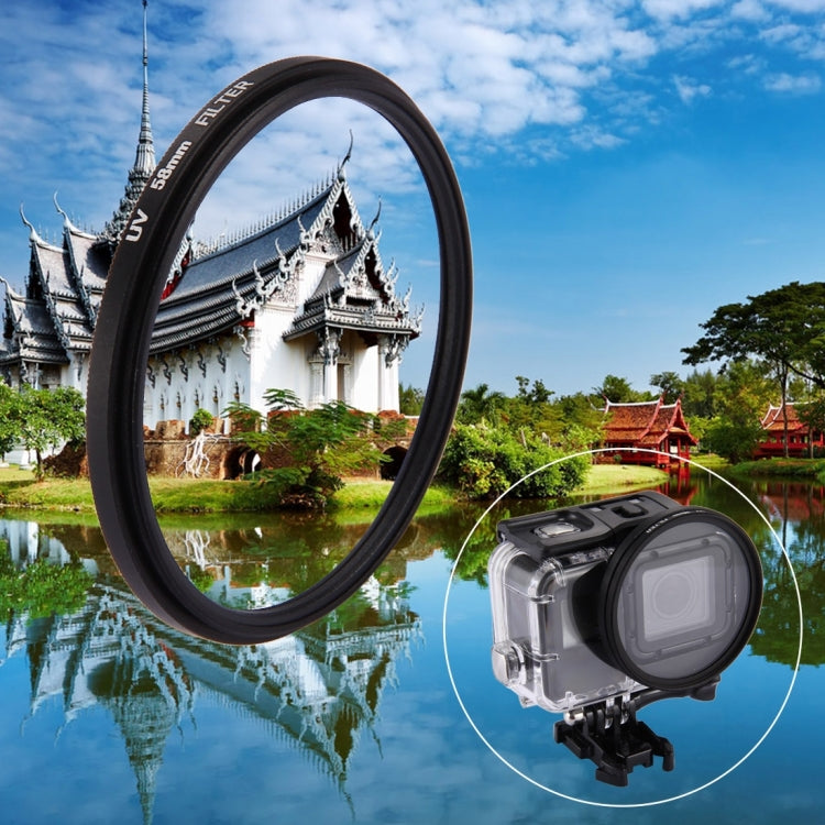 58mm 3 in 1 Round Circle UV Lens Filter with Cap for GoPro HERO7 Black/6 /5, 58mm UV Lens – Aluminum Alloy
