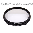 58mm 3 in 1 Round Circle UV Lens Filter with Cap for GoPro HERO7 Black/6 /5, 58mm UV Lens – Aluminum Alloy