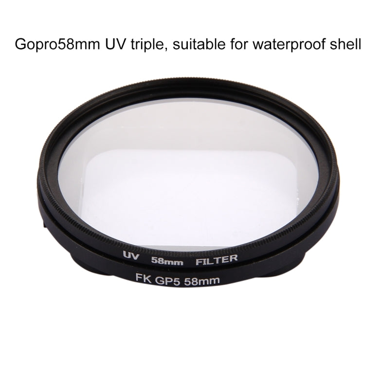 58mm 3 in 1 Round Circle UV Lens Filter with Cap for GoPro HERO7 Black/6 /5, 58mm UV Lens – Aluminum Alloy