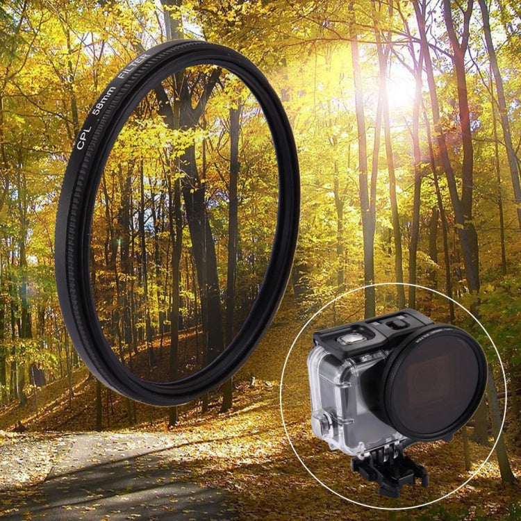 58mm 3 in 1 Round Circle CPL Lens Filter with Cap for GoPro HERO7 Black/6 /5, 58mm CPL Lens 58mm CPL Lens
