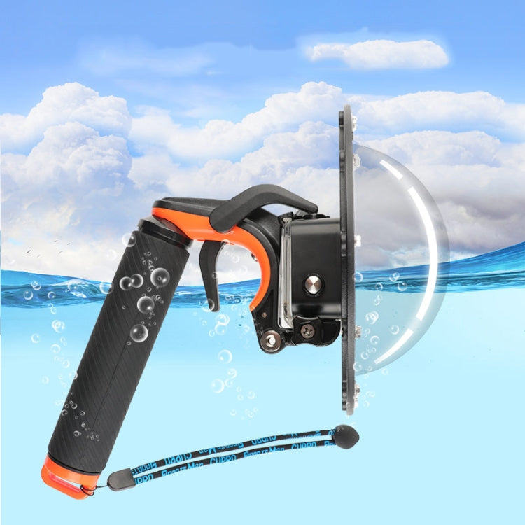 Shutter Trigger + Dome Port Lens Transparent Cover + Floating Hand Grip Diving Buoyancy Stick with Adjustable Anti-lost Strap & Screw & Wrench for GoPro HERO7 /6 /5, Transparent Cover+ Hand Grip Transparent Cover+ Hand Grip