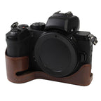 1/4 inch Thread PU Leather Camera Half Case Base for Nikon Z50, For Nikon Z50