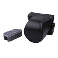 Full Body Camera PU Leather Case Bag with Strap for Canon EOS M200 (15-55mm Lens) Black