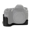 1/4 inch Thread PU Leather Camera Half Case Base for Canon EOS 80D / 70D, For Canon EOS 80D For Canon EOS 80D Black
