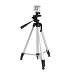 Live Broadcast Tripod 3-Section Folding Legs Aluminum Alloy Tripod Mount with U-Shape Three-Dimensional Tripod Head & Phone Clamp for DSLR & Digital Camera, Adjustable Height: 47.5-133cm, 330A 330A