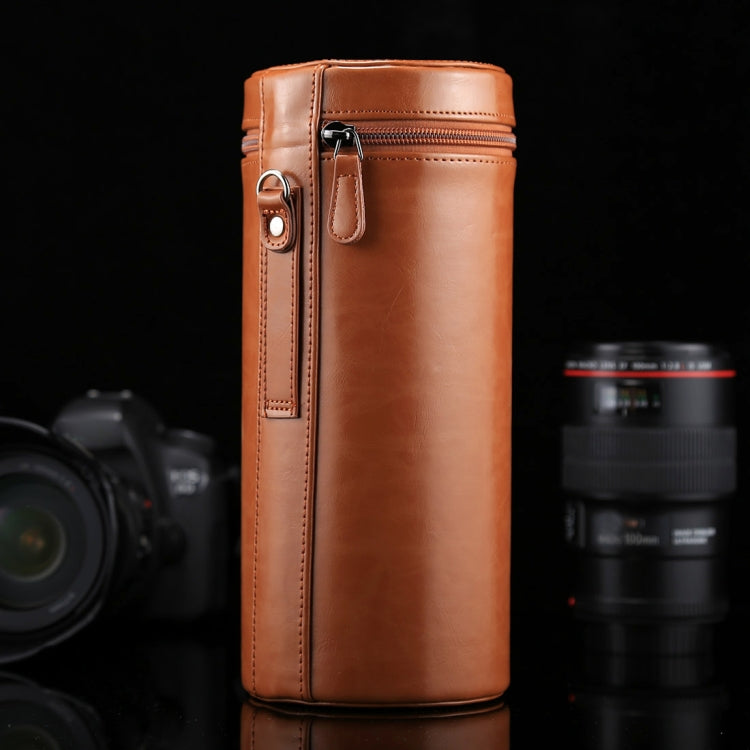 Extra Large Lens Case Zippered PU Leather Pouch Box for DSLR Camera Lens, Size: 24.5*10.5*10.5cm, 24.5 x 10.5cm (Brown), 24.5 x 10.5cm (Coffee), 24.5 x 10.5cm (Black) 24.5 x 10.5cm (Brown) Brown