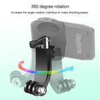 RUIGPRO 360 Degree Rotation J-Type Backpack Rec-Mounts Clip Clamp Mount with Screw for GoPro HERO9 Black / HERO8 Black /HERO7 /6 /5, DJI Osmo Action, Xiaoyi and Other Action Cameras