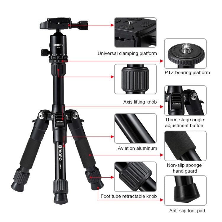 TRIOPO T226 Adjustable Portable Aluminum Alloy Tripod with D-0 Ball Head for SLR Camera, T226