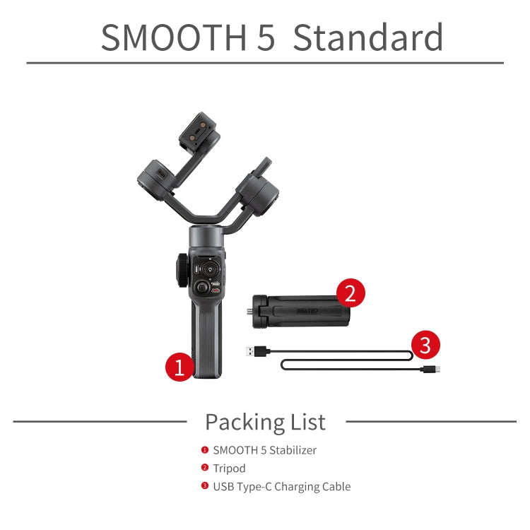 Smooth 5 3-Axis Smooth 5 Gimbal Phone Handheld Stabilizer, Smooth 5