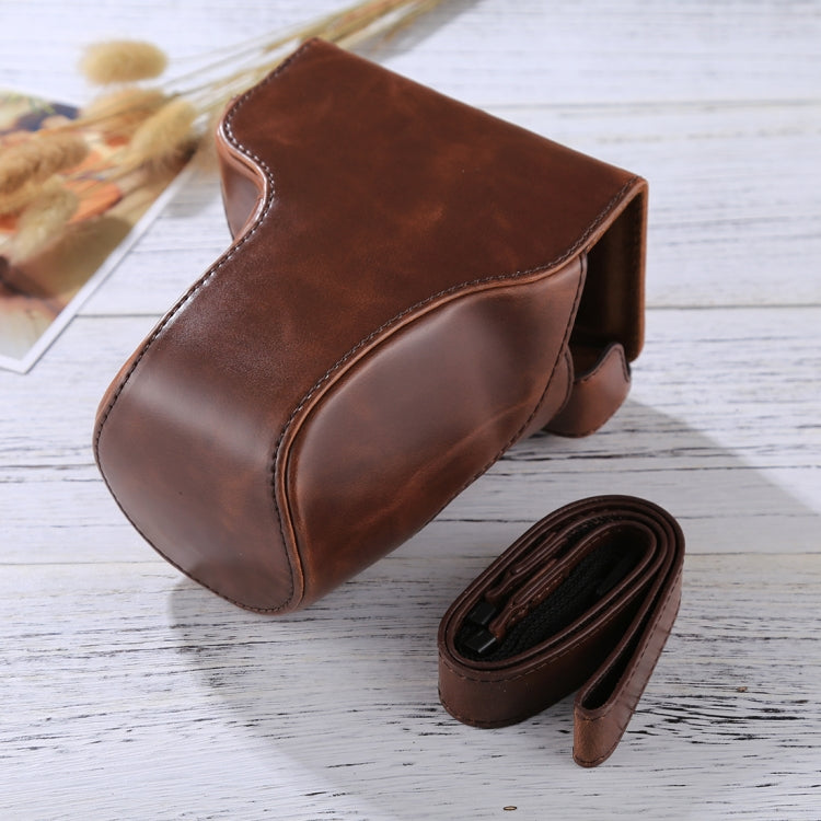 Full Body Camera PU Leather Case Bag with Strap for Canon EOS M6 (18-150mm Lens), For EOS M6 (18-150mm), For EOS M6(18-150mm) For EOS M6 (18-150mm) Coffee