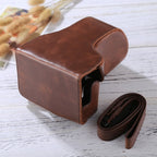 Full Body Camera PU Leather Case Bag with Strap for Canon EOS M6 (18-150mm Lens), For EOS M6 (18-150mm), For EOS M6(18-150mm)