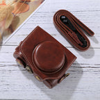 Full Body Camera PU Leather Camera Case Bag with Strap for Canon PowerShot G7 X Mark II, For Canon PowerShot G7 X Mark II, For G7X Mark II, For G7X II For Canon PowerShot G7 X Mark II Coffee