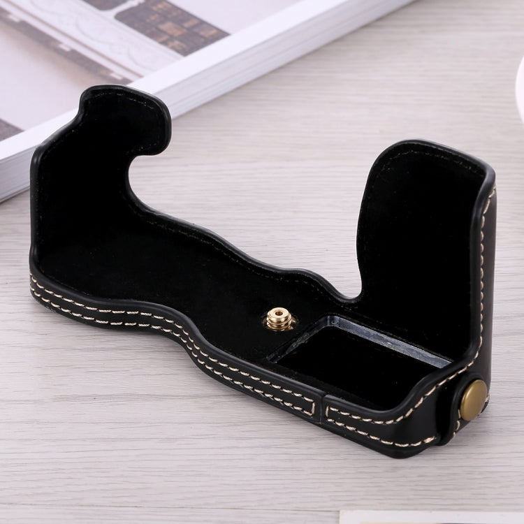 1/4 inch Thread PU Leather Camera Half Case Base for FUJIFILM X-A5 / X-A20 – Leather, For FUJIFILM XA5