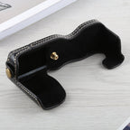 1/4 inch Thread PU Leather Camera Half Case Base for FUJIFILM X-A5 / X-A20 – Leather, For FUJIFILM XA5
