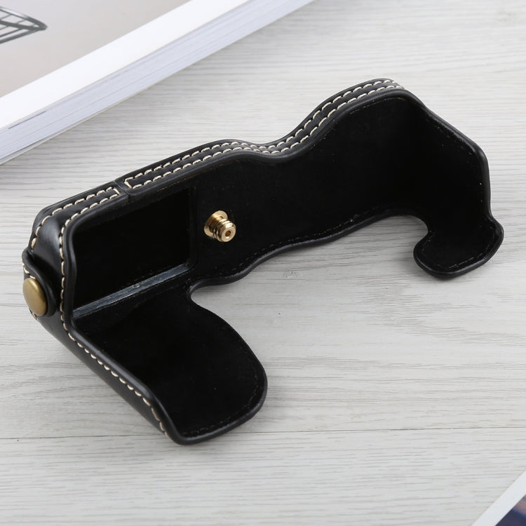1/4 inch Thread PU Leather Camera Half Case Base for FUJIFILM X-A5 / X-A20 – Leather, For FUJIFILM XA5