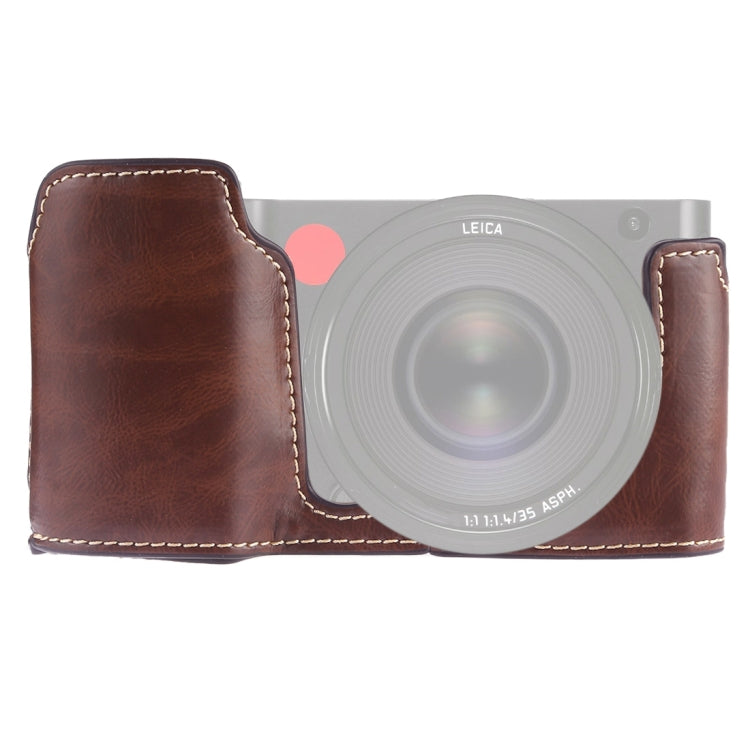 1/4 inch Thread PU Leather Camera Half Case Base for Leica TL (Typ 701), For Leica T701 For Leica T701 Coffee