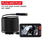 P20 4.3 Inch Screen Display HD1080P Inspection Endoscope with 8 LEDs, Length: 10m, Lens Diameter: 8mm, Mild Line, Length: 10m, Mild Line