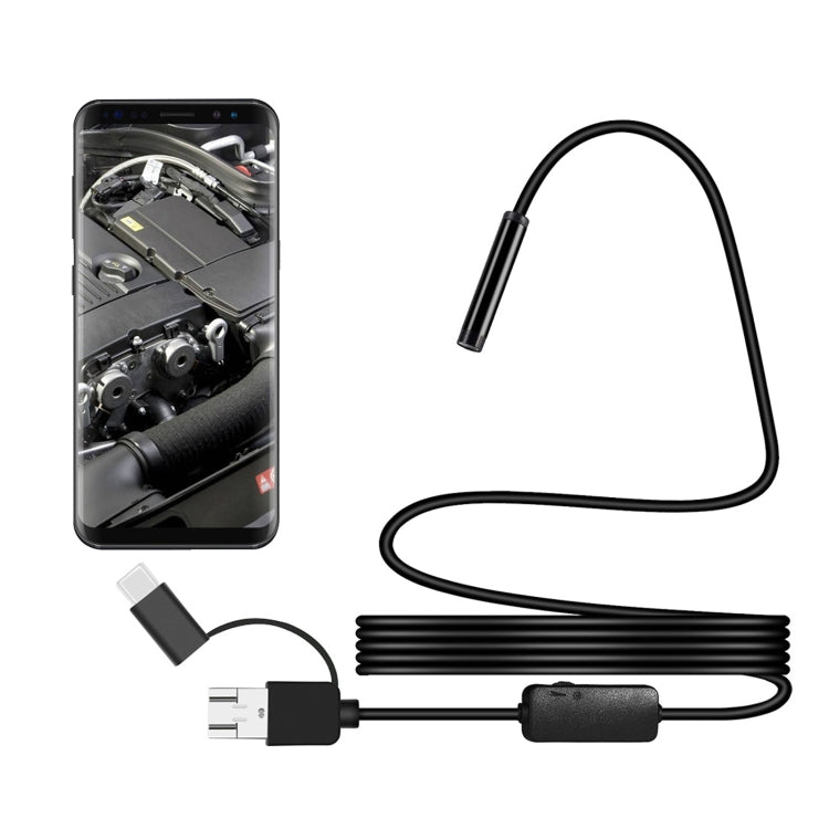 Y101 8mm Spiral Head 3 In 1 Waterproof Digital Endoscope Inspection Camera, Length: 2m Hard Cable, Length: 2m Hard Cable Length: 2m Hard Cable