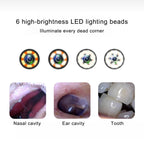 1MP HD Visual Ear Nose Tooth Endoscope Borescope with 6 LEDs, Lens Diameter: 3.9mm