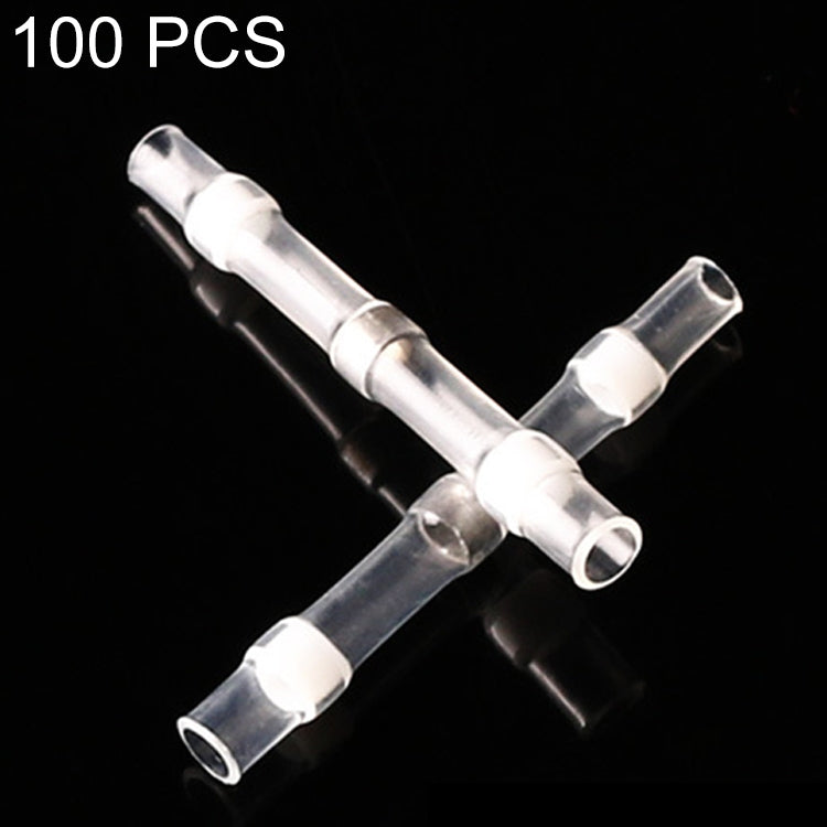 100 PCS AWG26-24 0.25-0.34mm Seal Heat Shrink Butt Wire Connectors White Terminals Solder Sleeve, 0.25-0.34mm White 0.25-0.34mm White