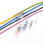 100 PCS AWG26-24 0.25-0.34mm Seal Heat Shrink Butt Wire Connectors White Terminals Solder Sleeve, 0.25-0.34mm White
