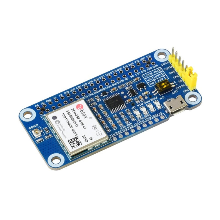Waveshare ZED-F9P GPS-RTK HAT Centimeter Level Accuracy Multi-Band RTK Differential GPS Module for Raspberry Pi, ZED-F9P ZED-F9P