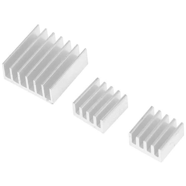 3 in 1 Cooling Heatsink Aluminium Heat Sink Pad Shims for Raspberry Pi 3 / 2 – Durable Build, Easy to Use, For Raspberry Pi 3 / 2