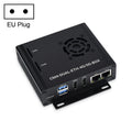 Waveshare Dual Gigabit Ethernet 5G/4G Computer Box with Cooling Fan for Raspberry Pi CM4 EU Plug