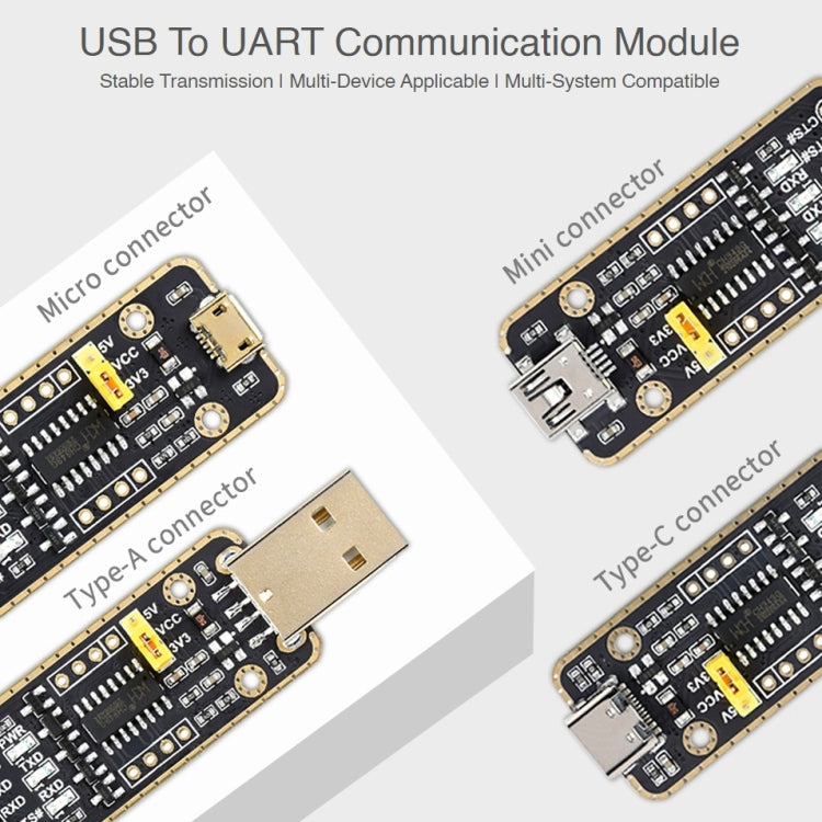 Waveshare Type-C / USB-C to UART High Band Rate Transmission Module Connectors, USB-C – TPU