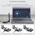 Waveshare SIM7600G-H M.2 4G HAT LTE CAT4 High Speed GNSS Global Band Module for Raspberry Pi, SIM7600G-H M.2 4G HAT