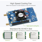 Waveshare SIM7600G-H M.2 4G HAT LTE CAT4 High Speed GNSS Global Band Module for Raspberry Pi, SIM7600G-H M.2 4G HAT