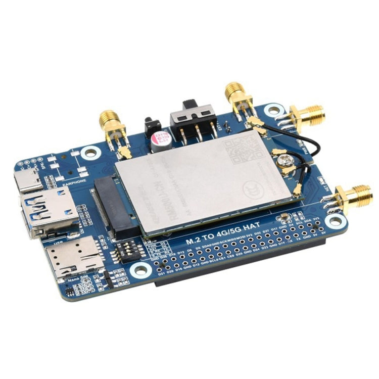 Waveshare RM500U-CN 5G HAT Quad Antennas LTE-A Multi Band Module Board for Raspberry Pi, RM500U-CN 5G HAT RM500U-CN 5G HAT
