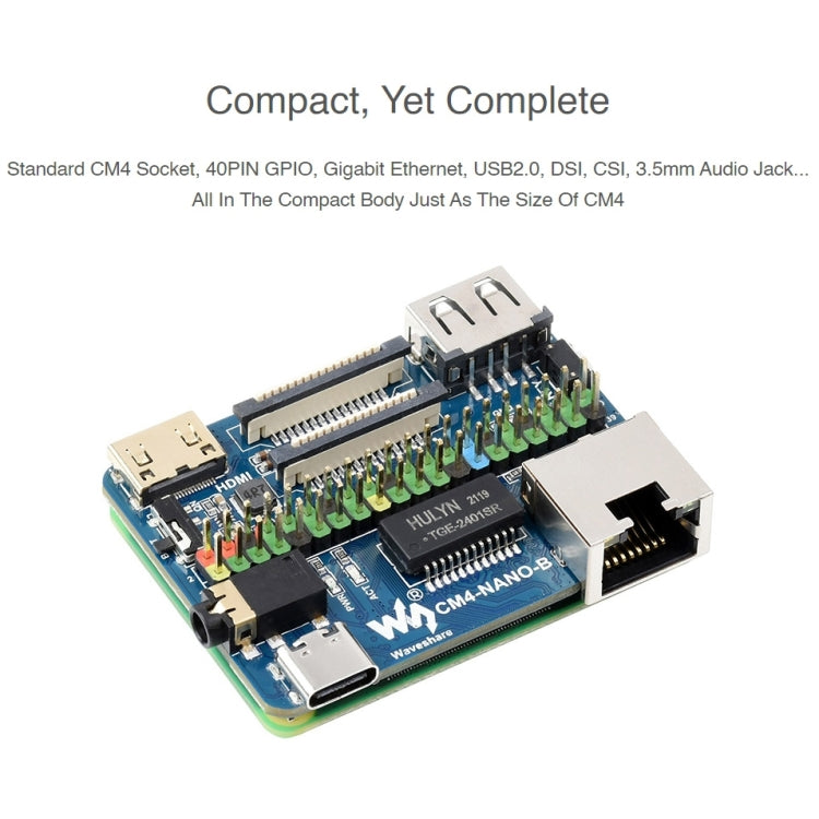 Waveshare Nano Base Board B for Raspberry Pi CM4, Nano Base Board B – TPU, 4K