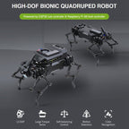 Waveshare WAVEGO 12-DOF Bionic Dog-Like Robot, Basic Version, Basic Version – Bluetooth, Aluminum Alloy, TPU