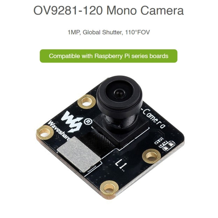 Waveshare OV9281-120 1MP Mono Camera Module for Raspberry Pi, Global Shutter, OV9281-120 Module – Durable Build, Easy to Use