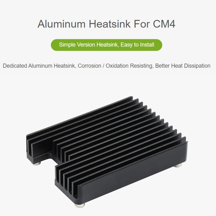 WAVESHARE Aluminum Heatsink for Raspberry Pi CM4, with Antenna Notch – Durable Build, Easy to Use