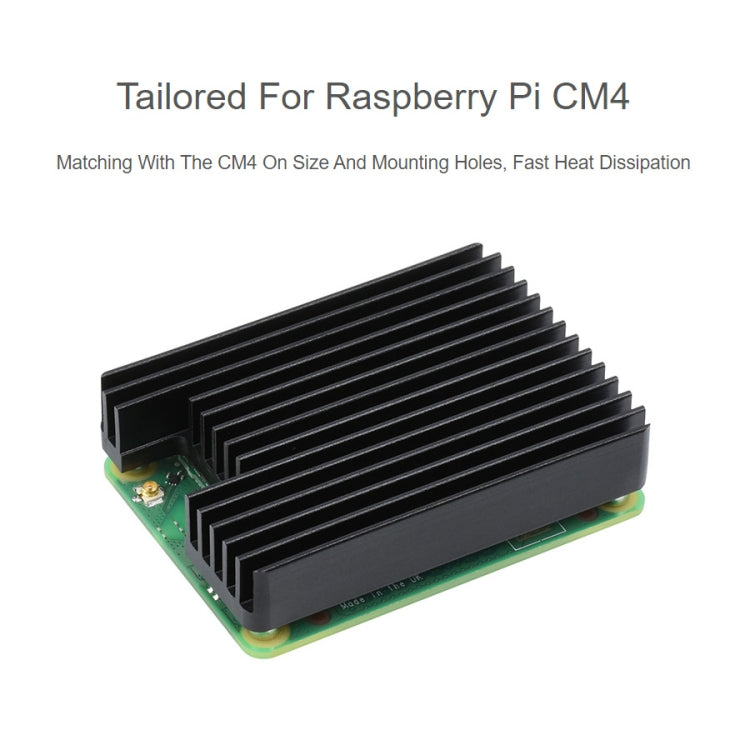 WAVESHARE Aluminum Heatsink for Raspberry Pi CM4, with Antenna Notch – Durable Build, Easy to Use