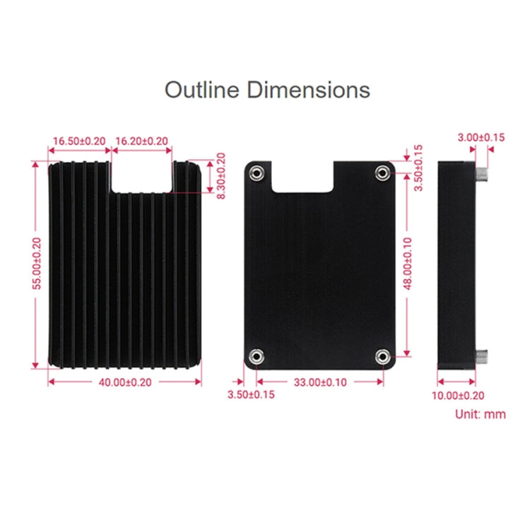 WAVESHARE Aluminum Heatsink for Raspberry Pi CM4, with Antenna Notch – Durable Build, Easy to Use