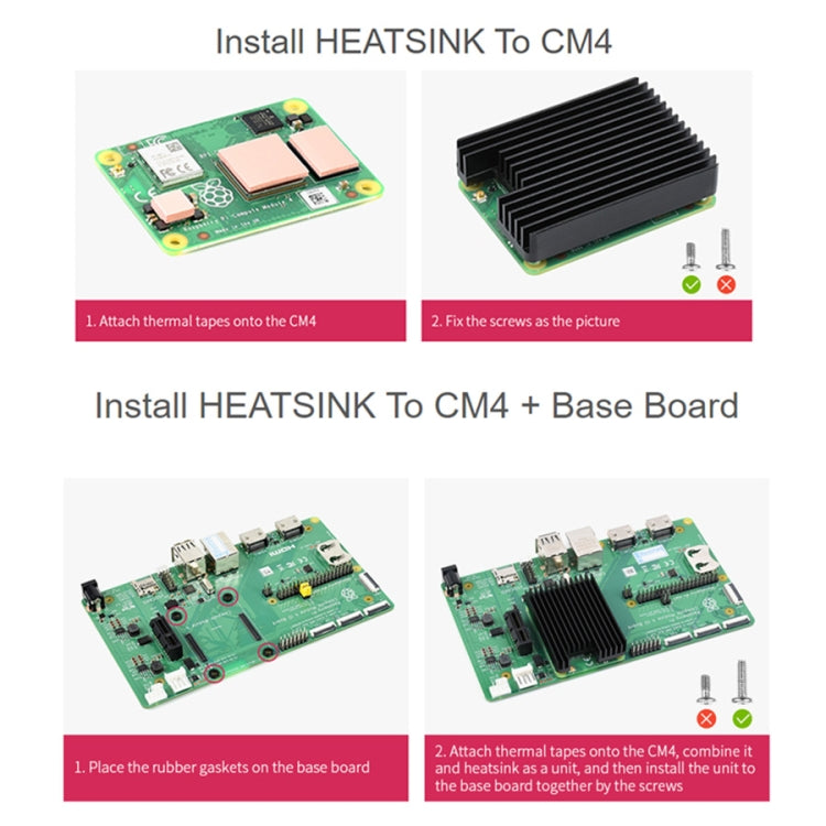 WAVESHARE Aluminum Heatsink for Raspberry Pi CM4, with Antenna Notch – Durable Build, Easy to Use