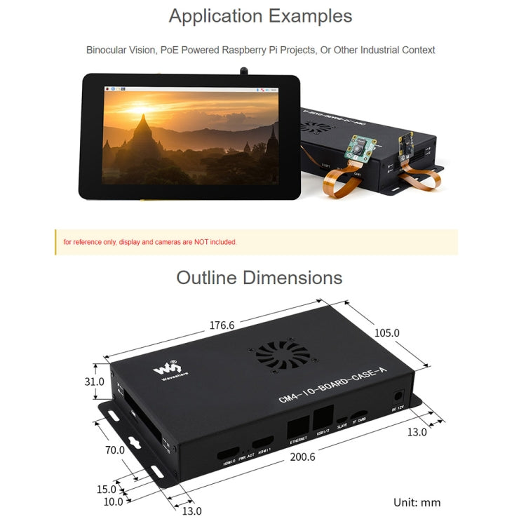 Waveshare Metal Box A for Raspberry Pi CM4 IO Board, with Cooling Fan – Durable Build, Easy to Use