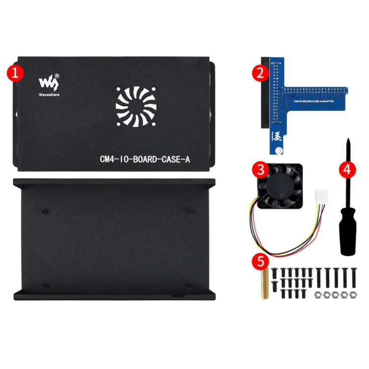 Waveshare Metal Box A for Raspberry Pi CM4 IO Board, with Cooling Fan – Durable Build, Easy to Use