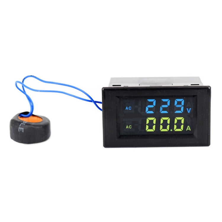 D85-2042A 110V 220V 380V 100A Digital AC Voltmeter Ammeter Current Amps Volt Meter LCD Panel Monitor Black