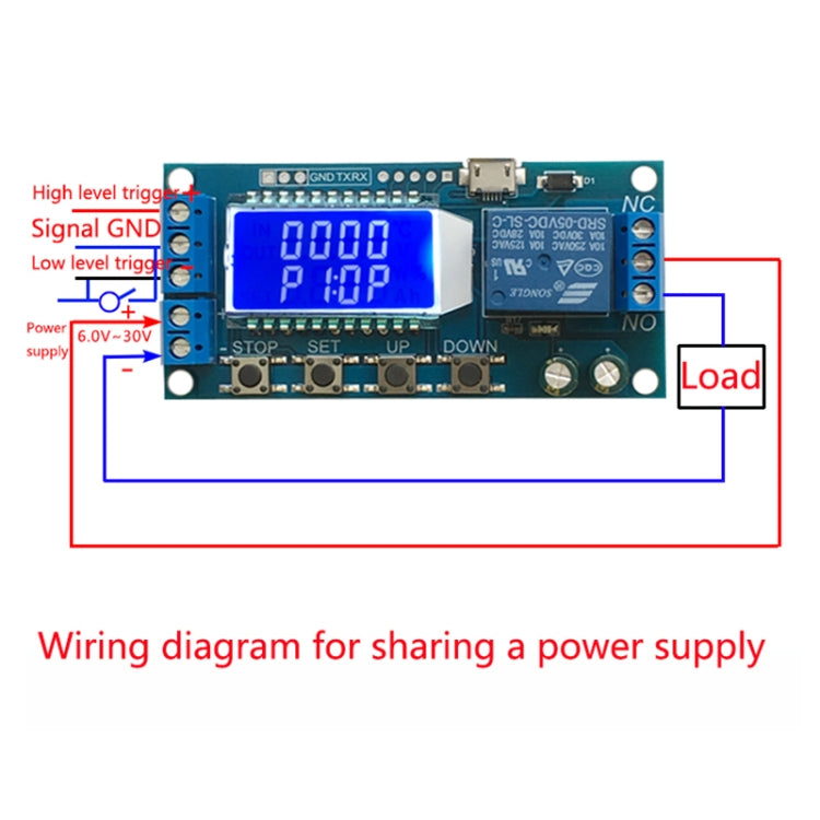 XY-LJ02 6-30V Micro USB Digital LCD Display Time Delay Relay Module Control Timer Switch – TPU