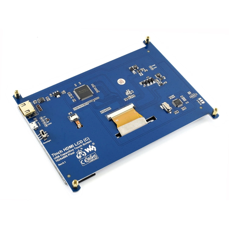 WAVESHARE 7 Inch HDMI LCD (C) 1024×600 Touch Screen for Raspberry Pi Supports Various Systems, 7 Inch HDMI LCD (C) – Touch Control